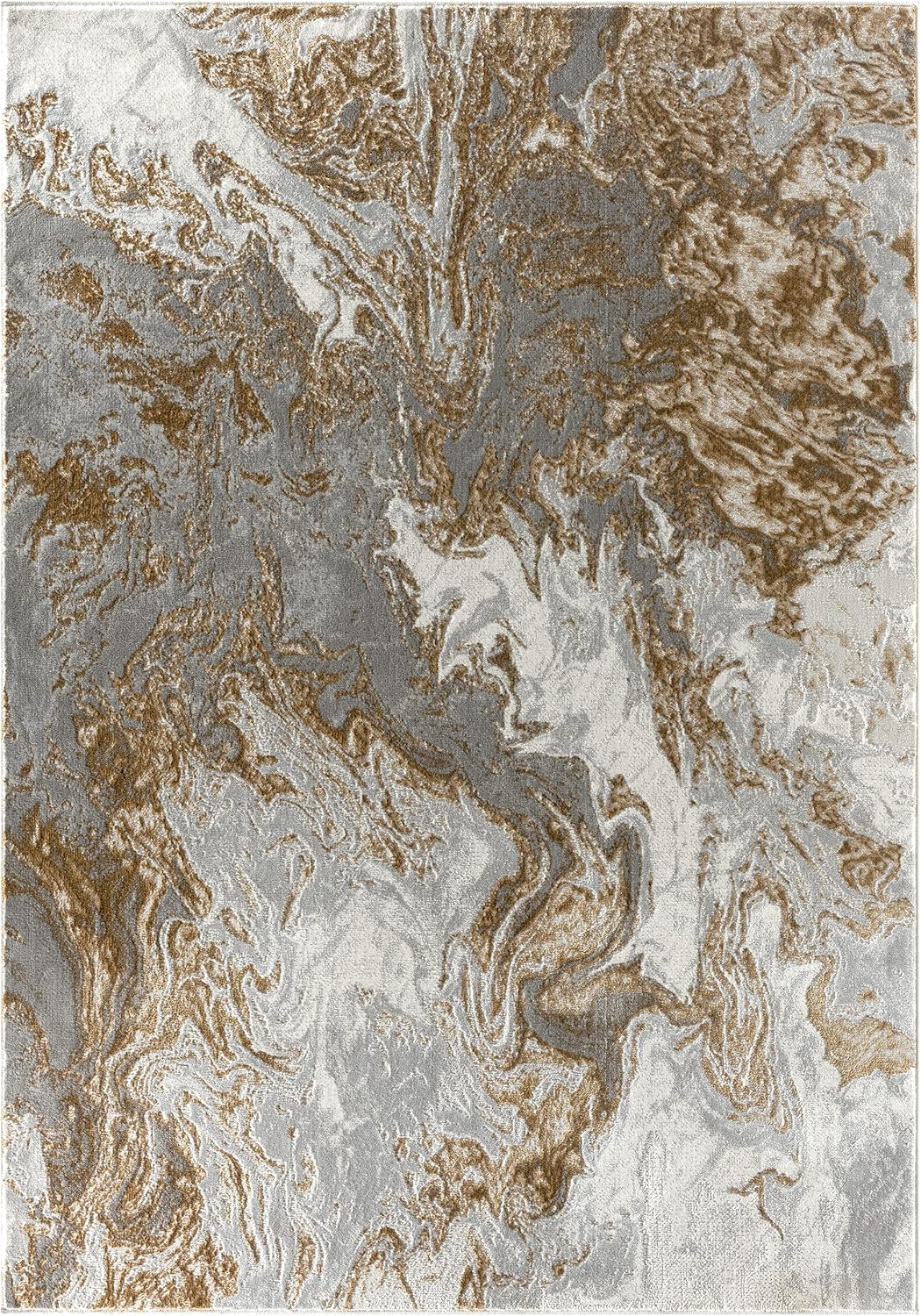 LUXE WEAVERS Alfombra abstracta de remolinos de mármol, gris 5x7