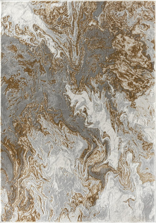 LUXE WEAVERS Alfombra abstracta de remolinos de mármol, gris 5x7