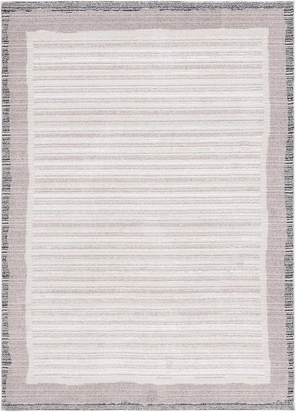 Jade Collection Alfombra de área de 4 x 6 pies, color marfil y beige negro,