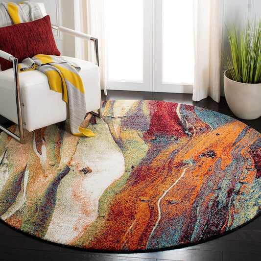 SAFAVIEH Glacier Collection GLA126Q - Alfombra redonda de 10 pies para sala de...