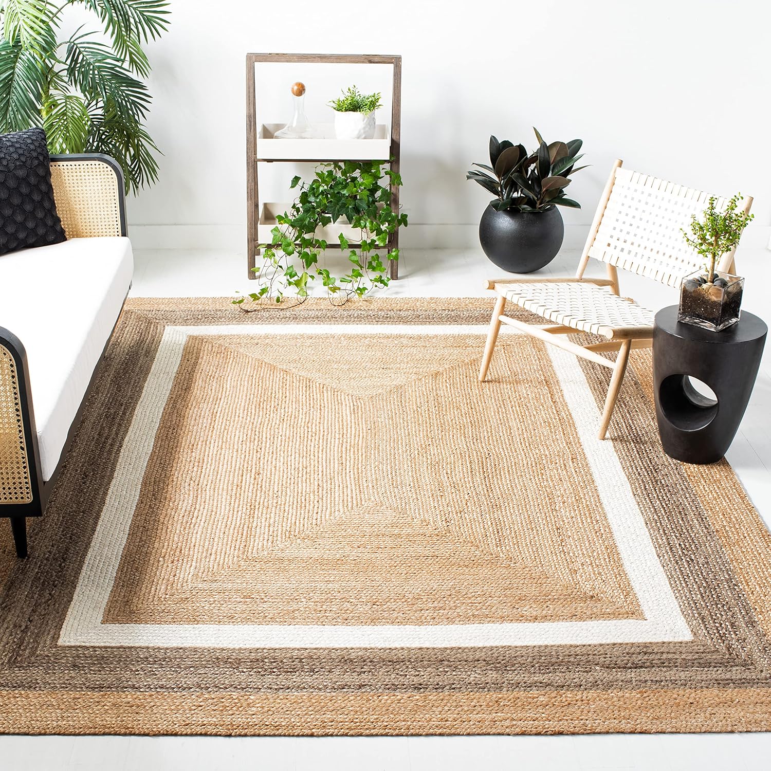 SAFAVIEH Natural Fiber Collection NF883B - Alfombra cuadrada de yute hecha a...