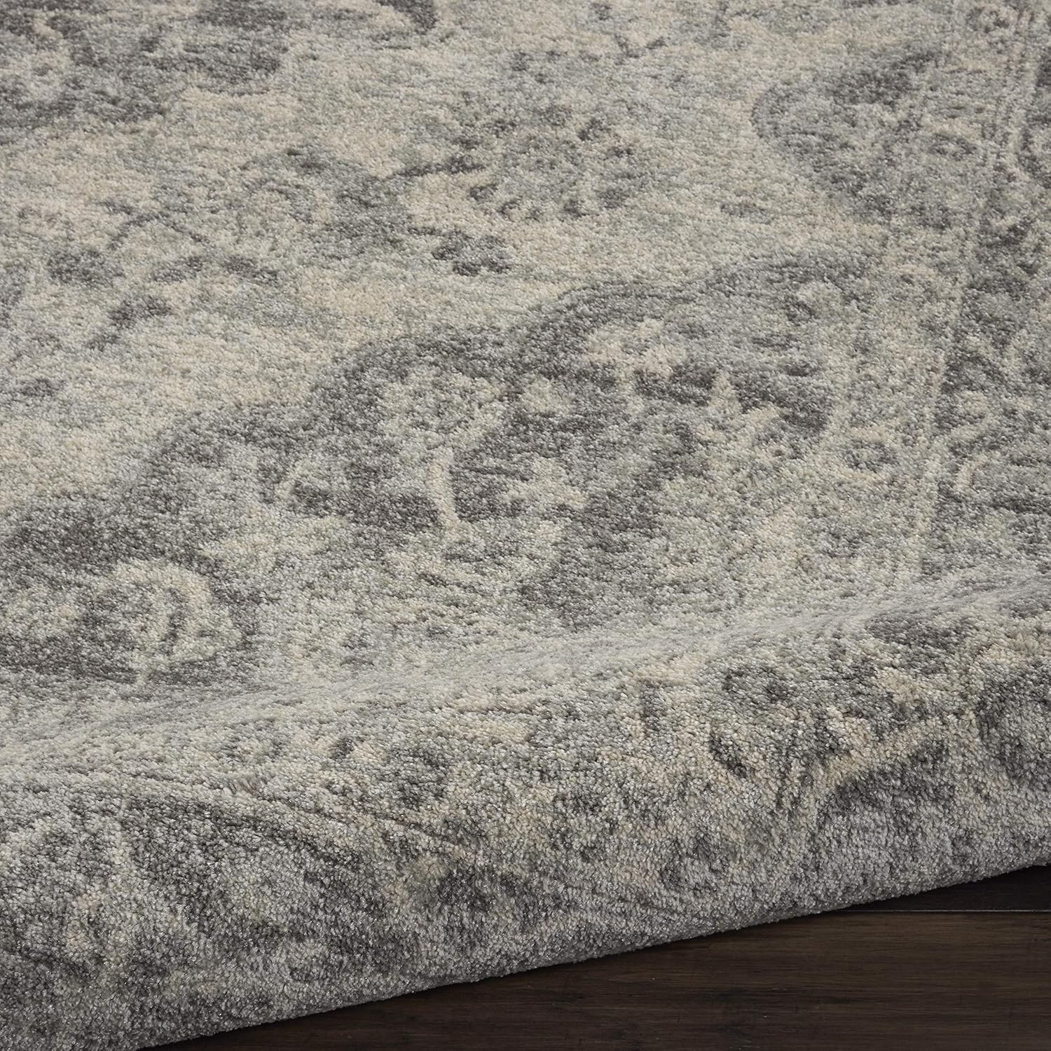 Nourison Tranquil - Alfombra tradicional marfilgris de 8 pies 10 pulgadas x 11...