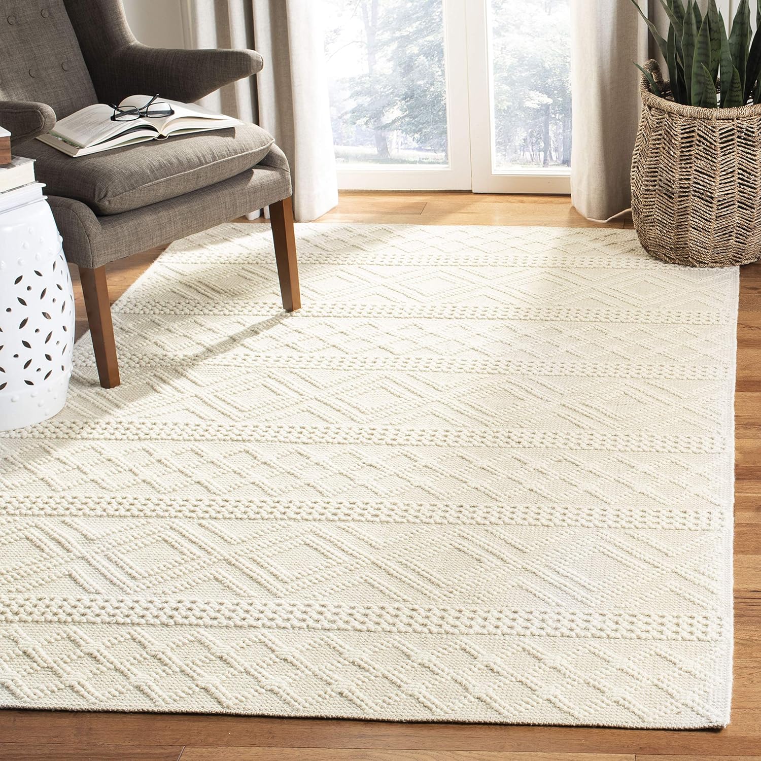 SAFAVIEH Vermont Collection VRM211A - Alfombra cuadrada de 7 pies hecha a mano...