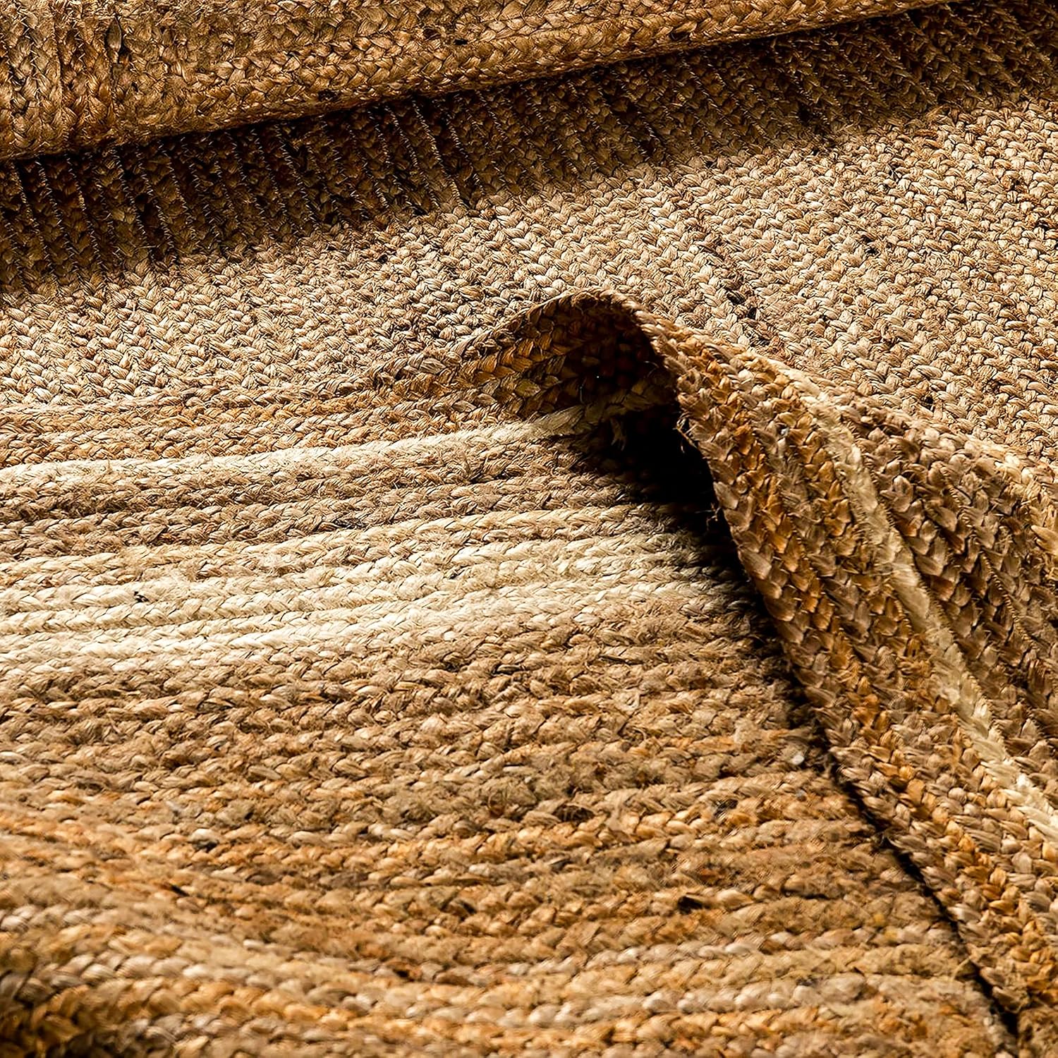 Prima Alfombra de fibra natural de yute de 8 x 10 pies, alfombra trenzada de