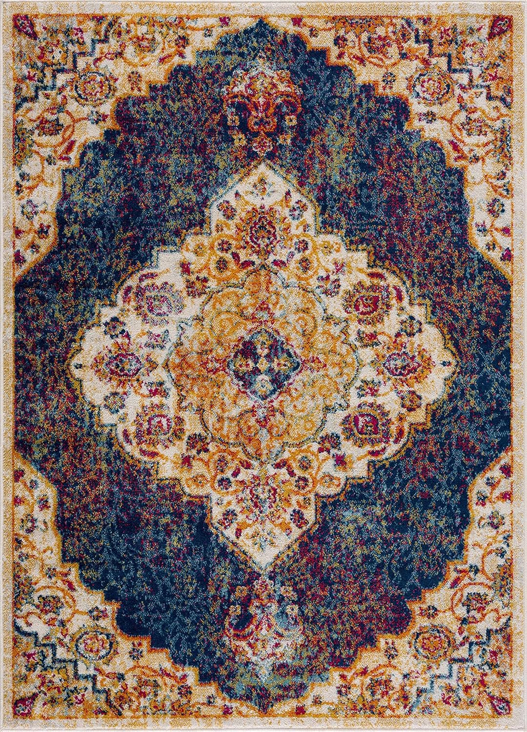 Hauteloom Colección Istanbul - Alfombra de medallón para sala de estar y...