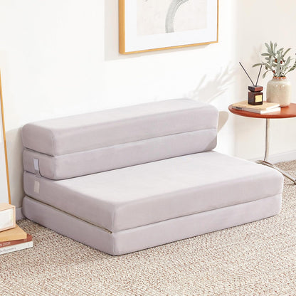 Colchón plegable de 4 pulgadas, sofá cama plegable para adultos, campamento,