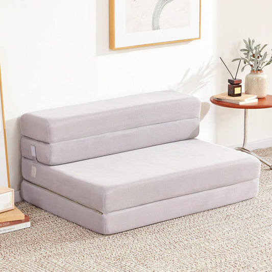 Colchón plegable de 4 pulgadas, sofá cama plegable para adultos, campamento,