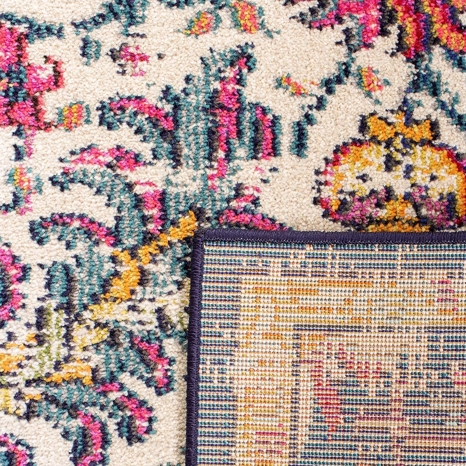 SAFAVIEH Colección Madison MAD447A Tapete bohemio con medallón antiguo y
