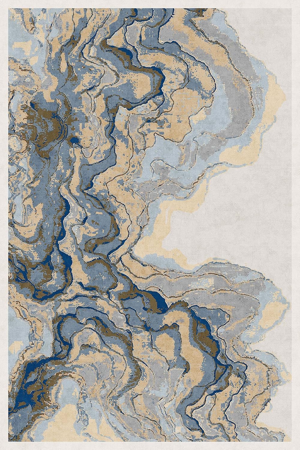 Alfombra abstracta ondulada, 4 x 6 pies, para sala de estar, dormitorio,