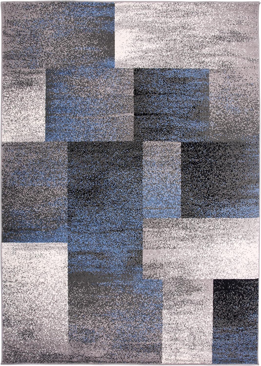 Rugshop Modern Distressed Boxes - Alfombra de área de 3 pies 3 pulgadas x 5...