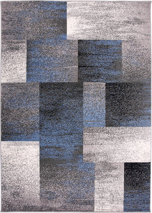 Rugshop Modern Distressed Boxes - Alfombra de área de 3 pies 3 pulgadas x 5...