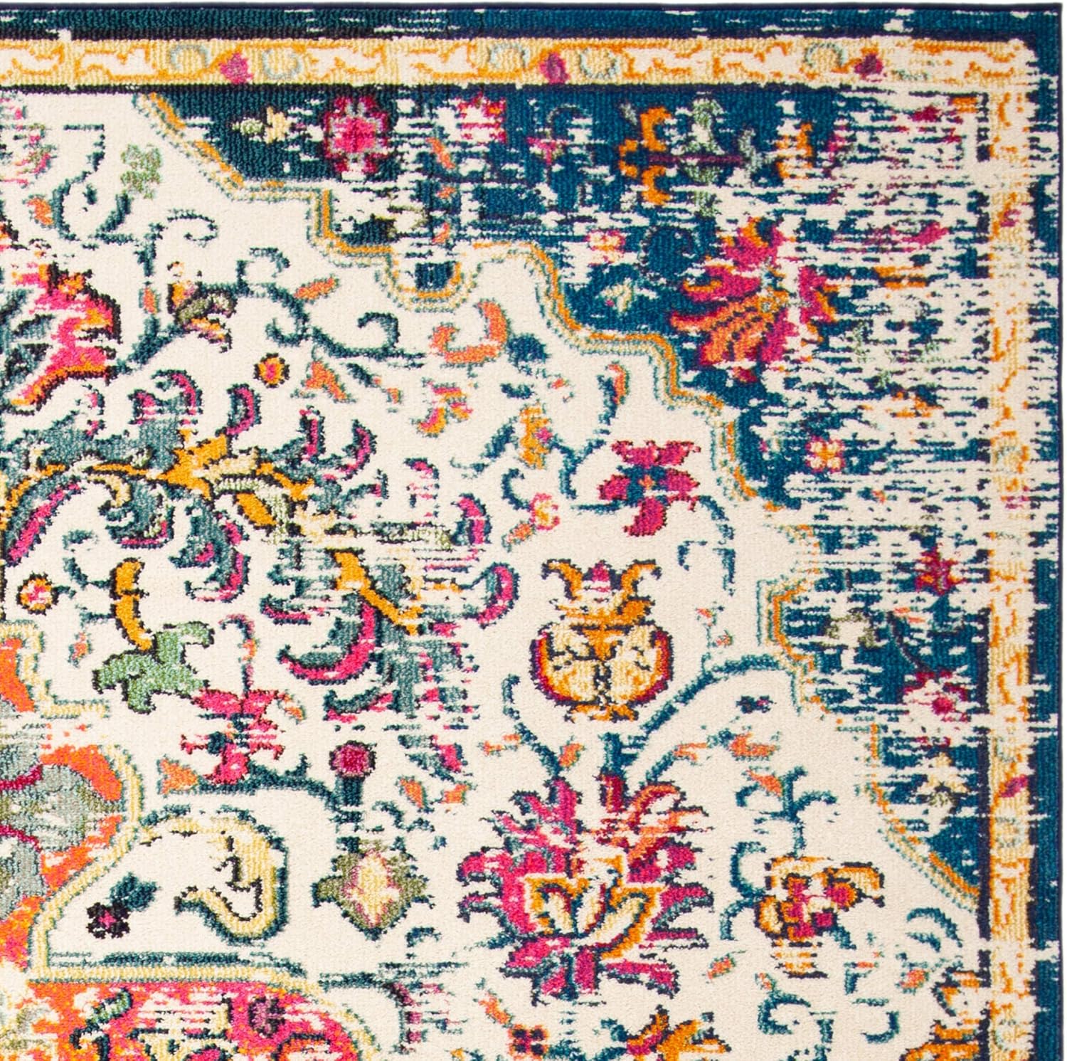SAFAVIEH Colección Madison MAD447A - Tapete bohemio con medallón antiguo y...