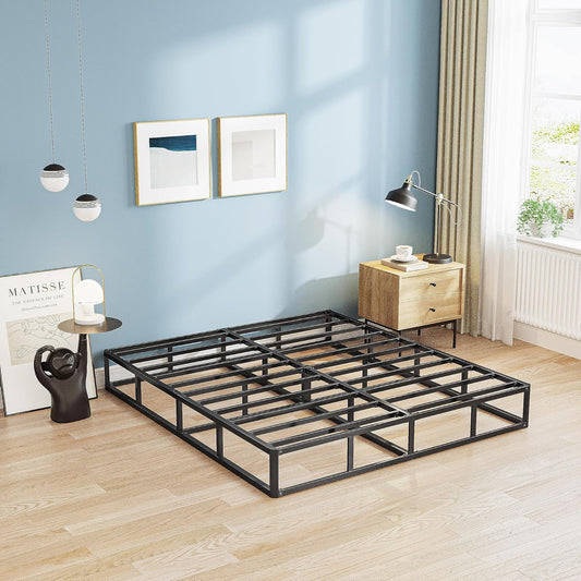 Somier de 7 pulgadas para cama King, base de colchón de marco de metal fuerte