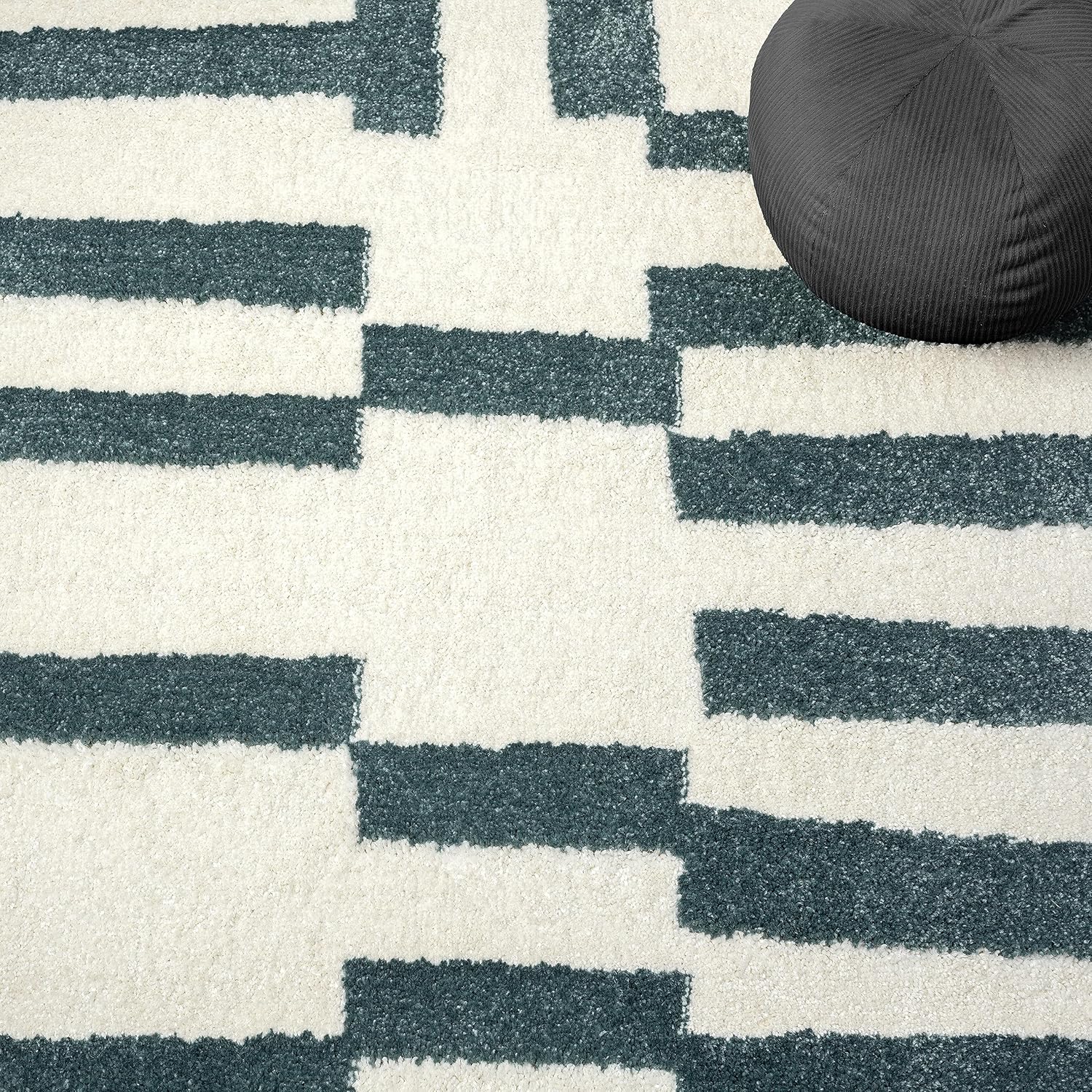 Abani Deco Collection - Alfombra de área, diseño de líneas modernas cremaverde,...