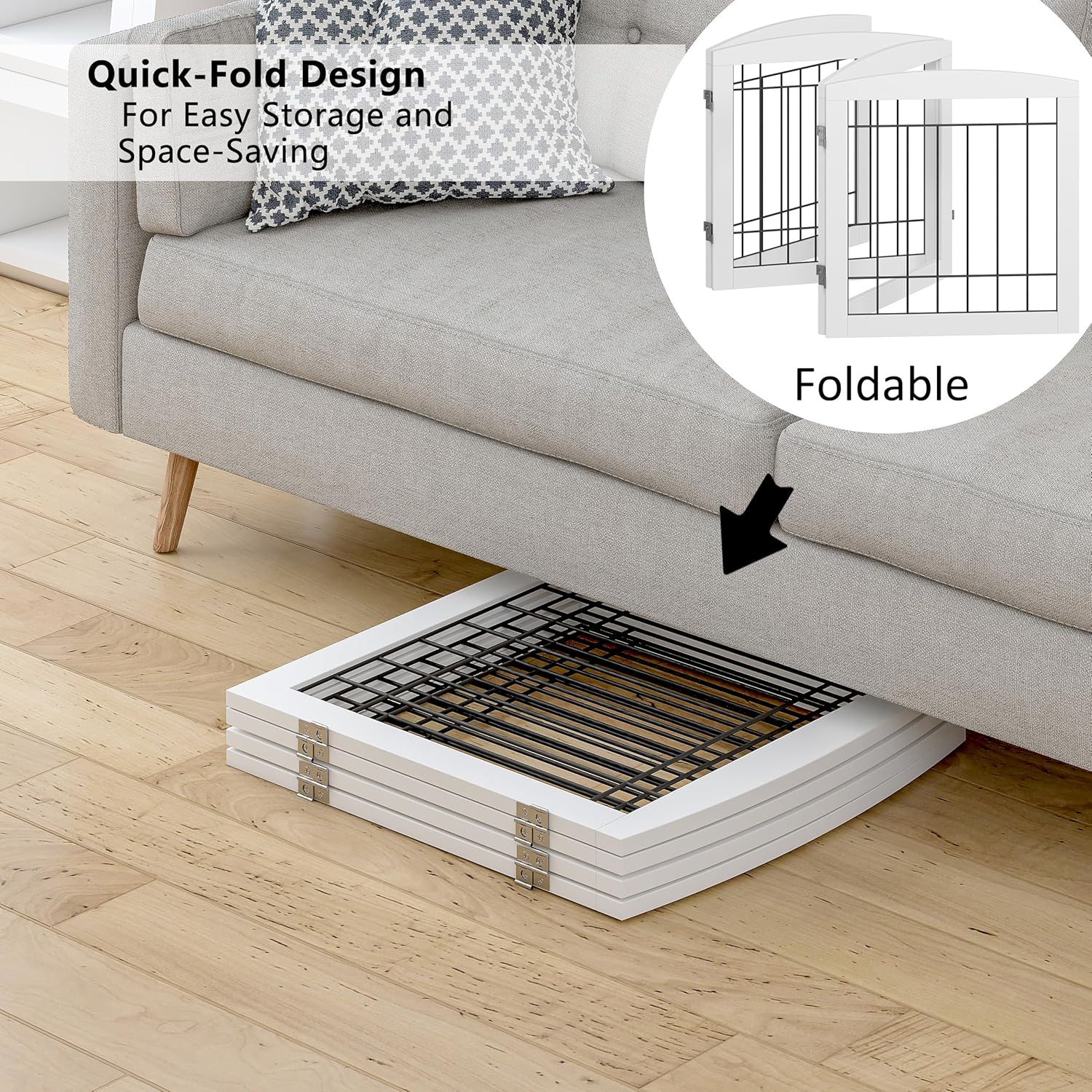 PAWLAND Puerta para perros para las puertas, escaleras de casa, plegable,...