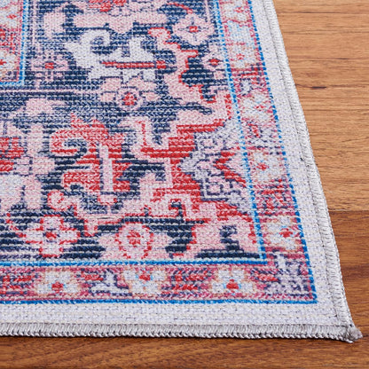 Serapi Collection Alfombra redonda de 6 pies 7 pulgadas, color azul y óxido,