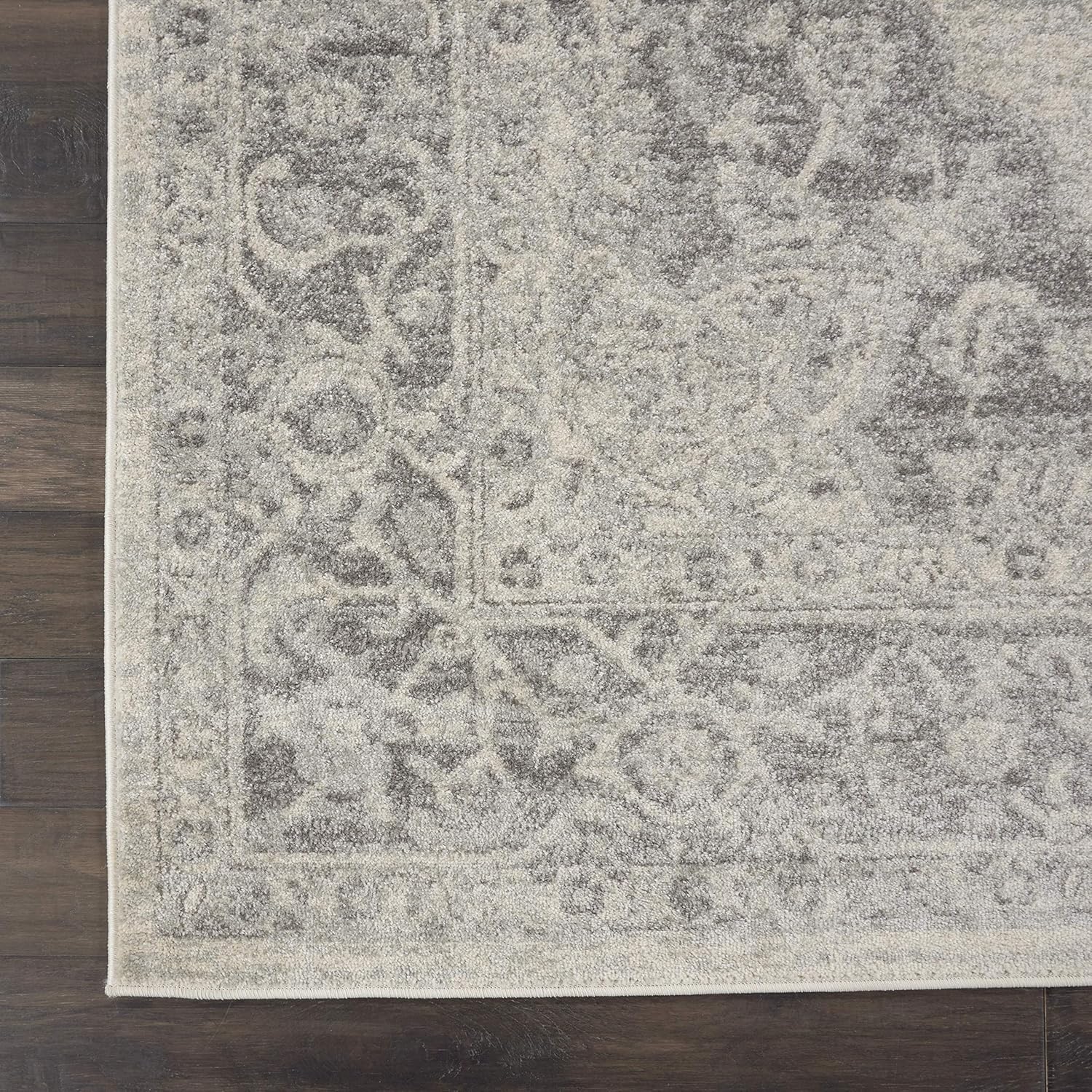 Nourison Tranquil - Alfombra tradicional marfilgris de 8 pies 10 pulgadas x 11...