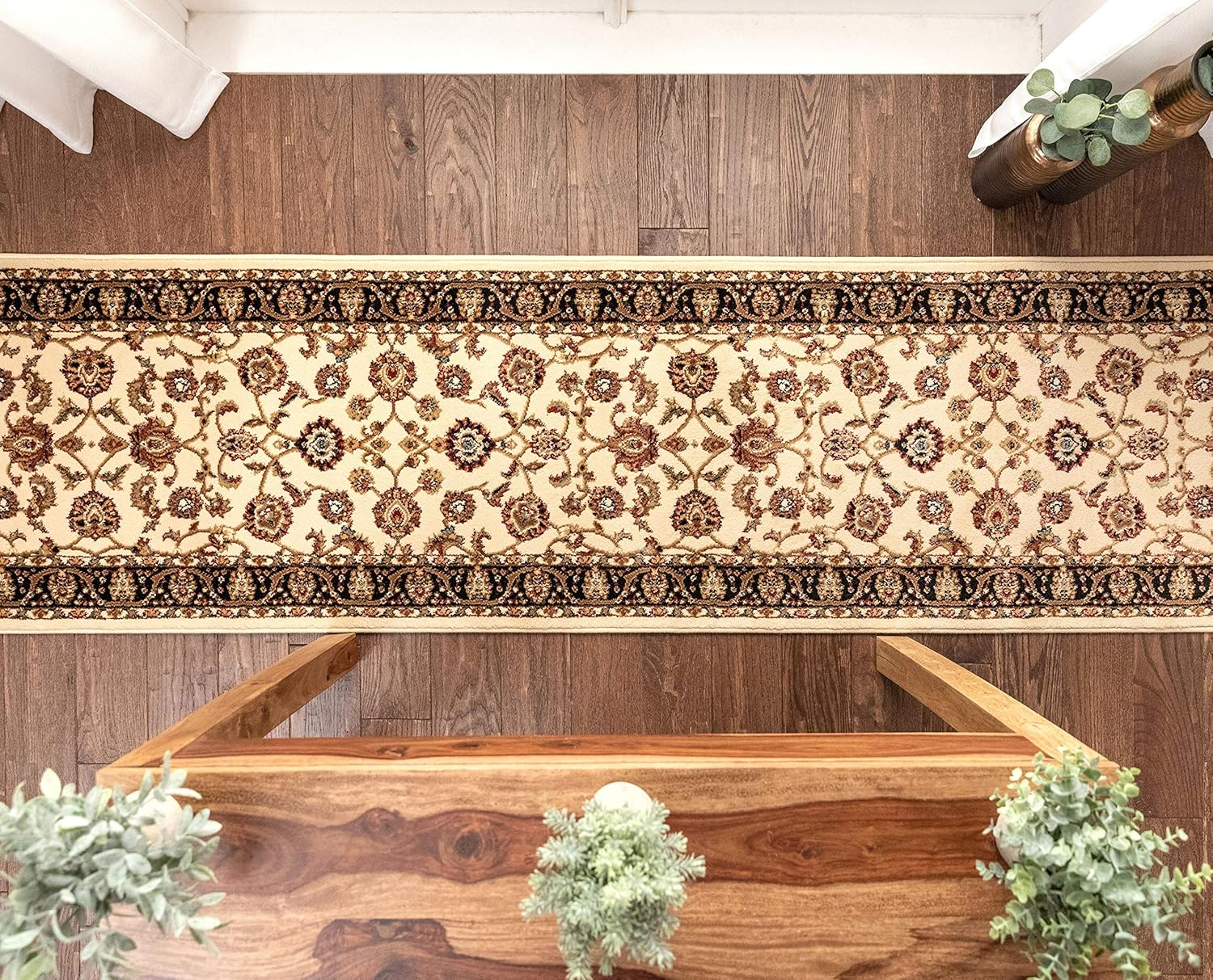 Well Woven - Camino de alfombra persa tradicional con diseño floral rojo y...