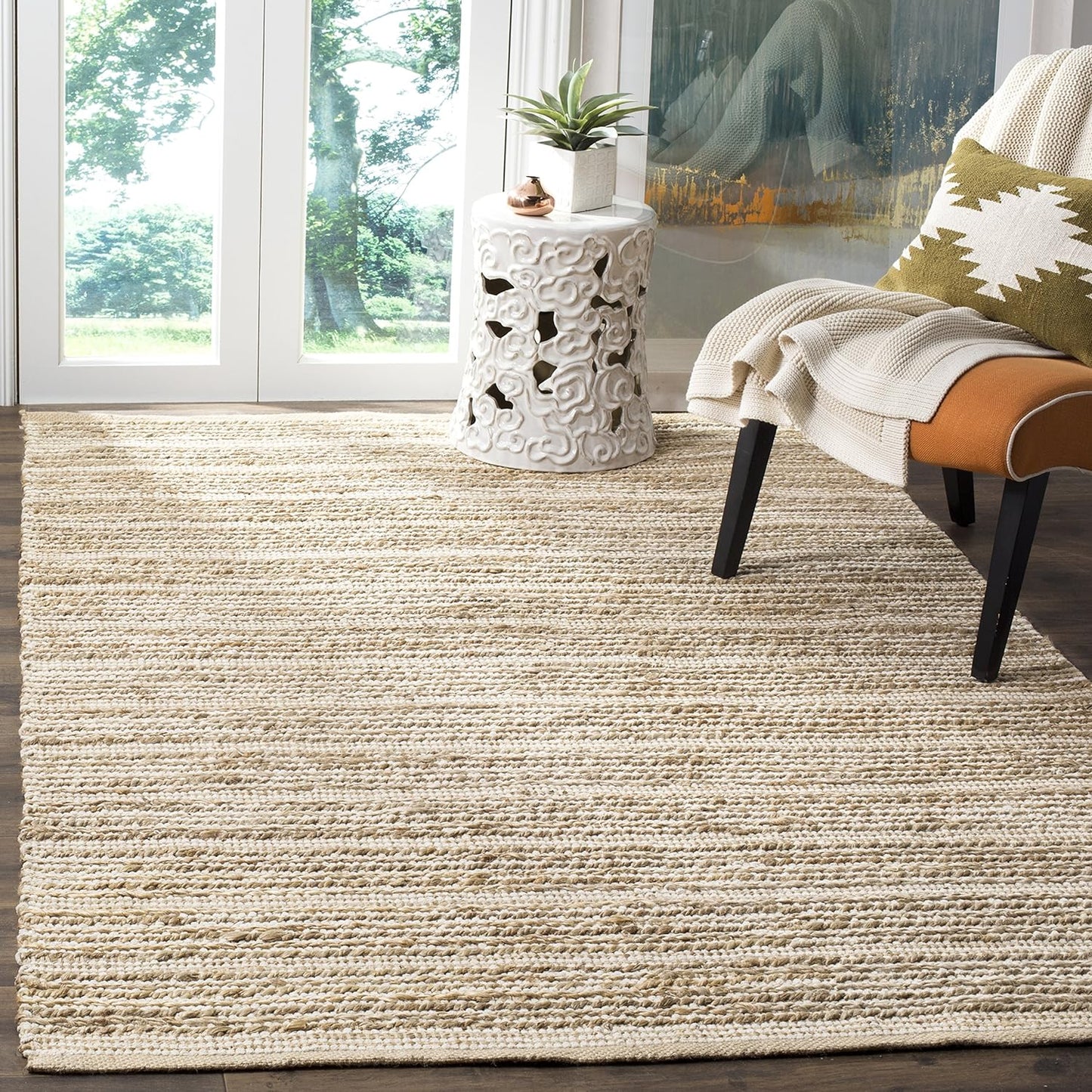 SAFAVIEH Cape Cod Collection - Alfombra decorativa, 3 x 5 pies, natural y...