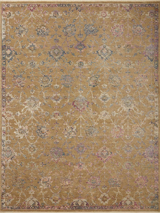 Loloi Giada - Alfombra dorada y multicolor de 3 pies a 7 pulgadas x 5 pies y 7...