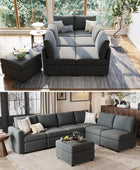 LINSY HOME Sofá modular seccional, sofá de gran tamaño en forma de U con...