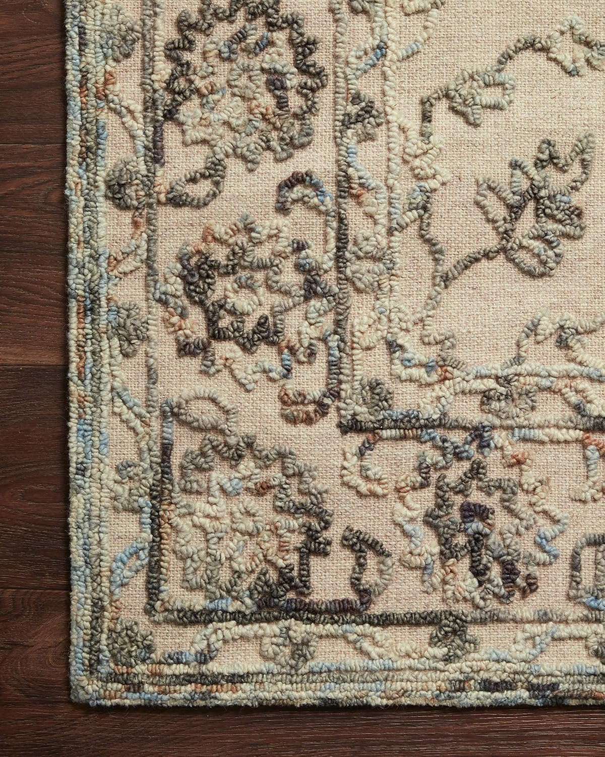 Halle Collection HAE-05 Alfombra decorativa gris cielo de 3 pies 6 pulgadas x 5