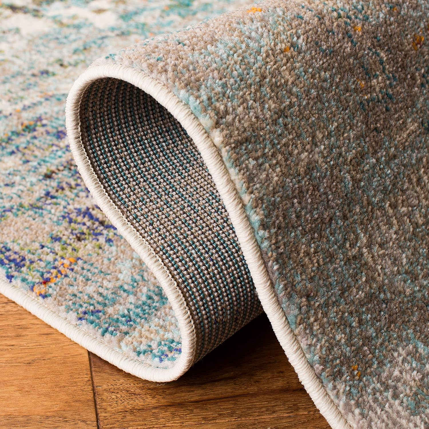 SAFAVIEH Madison Collection - Alfombra de área de 9 x 12 pies, gris y azul,...
