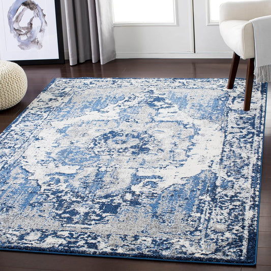 Mark&Day Alfombras Bowen de 5 x 7 pies, alfombra tradicional azul marino y azul...