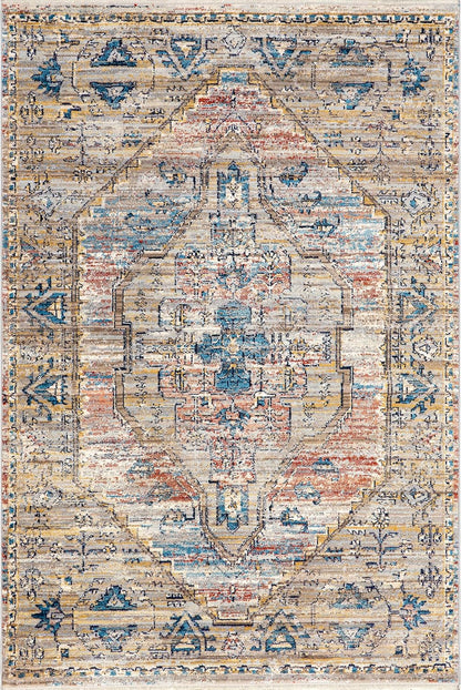 Marley Medallion Alfombra de área de 4 x 6 pies para sala de estar, dormitorio,
