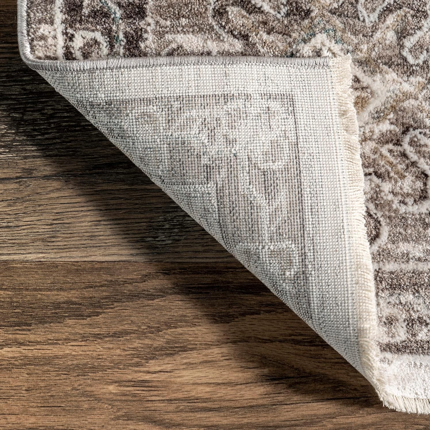 nuLOOM Magdna - Alfombra vintage con flecos de medallón, 2 pies 8 pulgadas x 8...