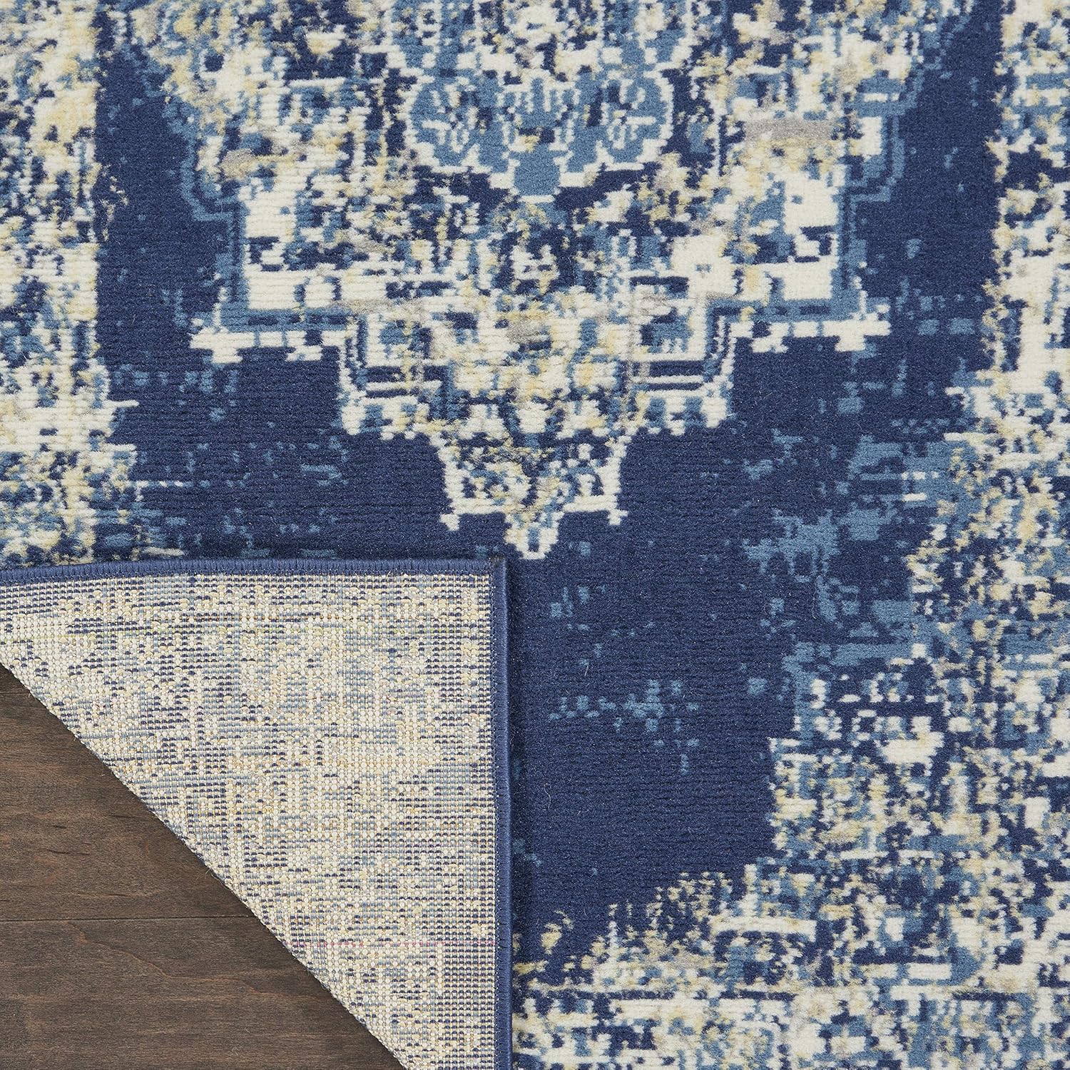 Nourison Grafix Alfombra persa azul marino de 2 pies 3 pulgadas x 10 pies,