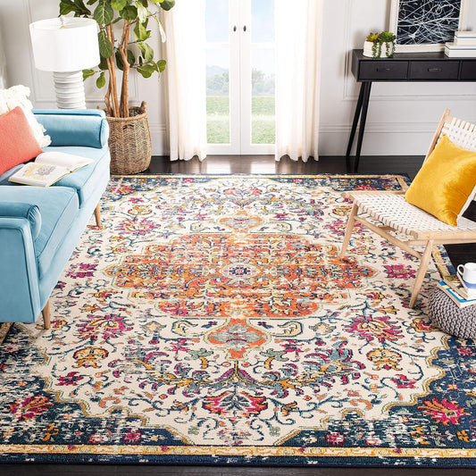 SAFAVIEH Colección Madison MAD447A Tapete bohemio con medallón antiguo y