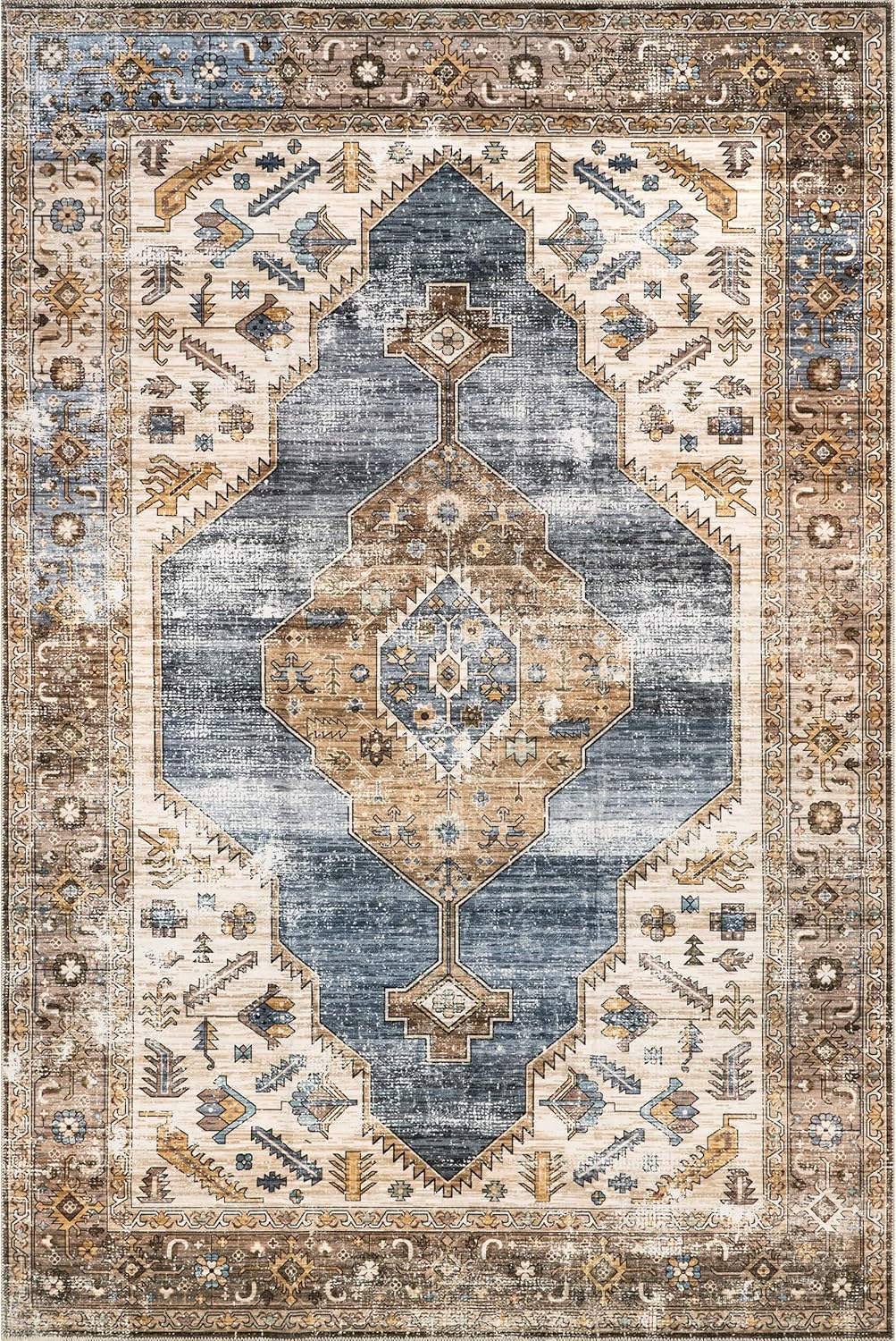 nuLOOM SpinClean - Alfombra de área lavable a máquina, resistente a las manchas...