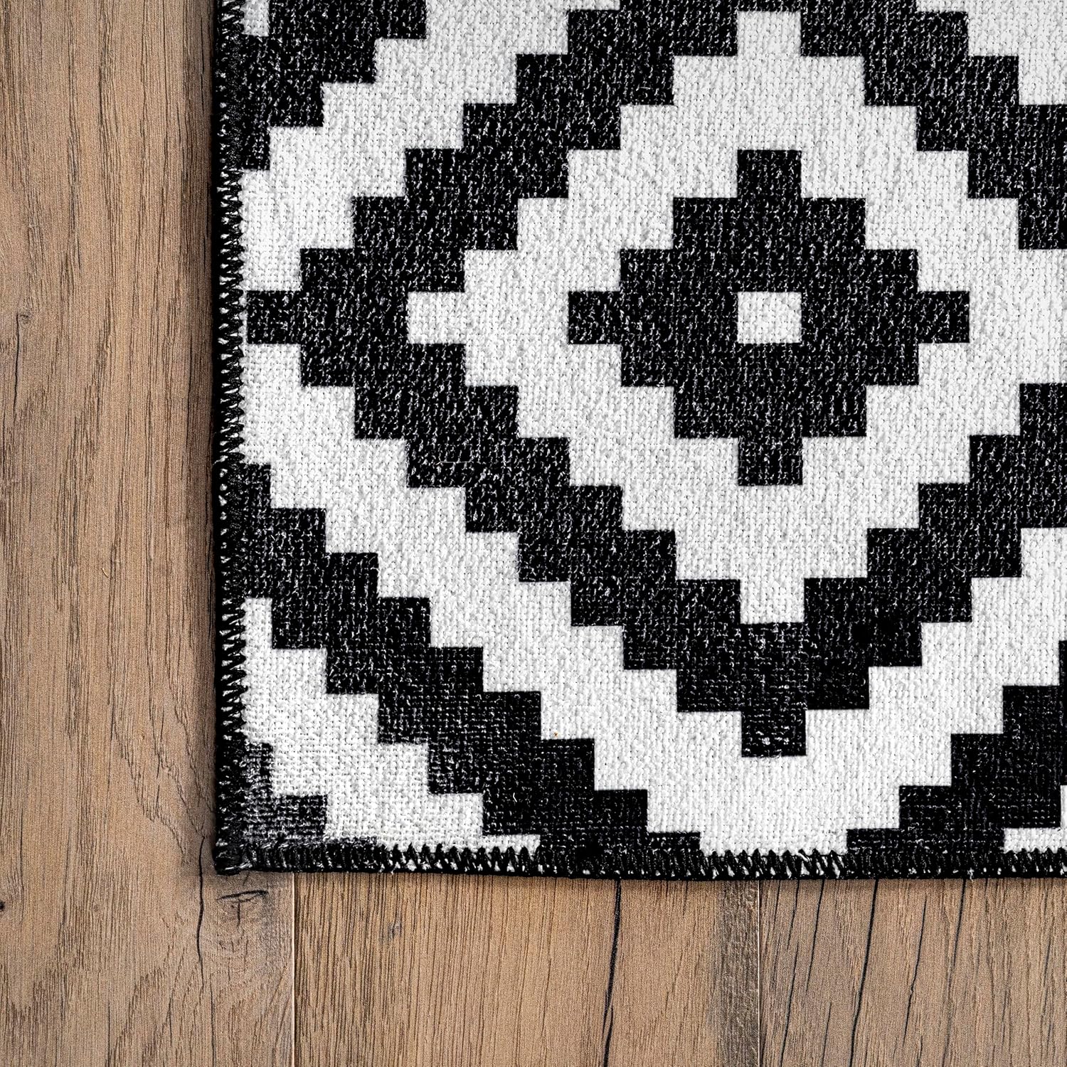 Kellee Alfombra ultra fina lavable a máquina, diseño de diamantes modernos, 2