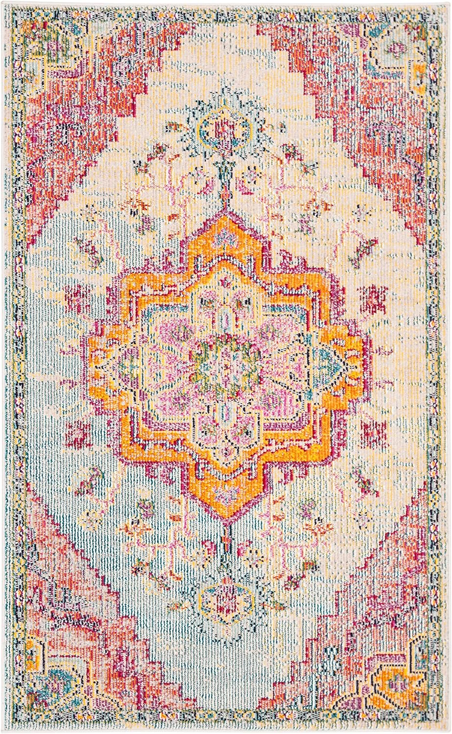SAFAVIEH Crystal Collection CRS501B - Alfombra de 4 pies x 6 pies, color azul...