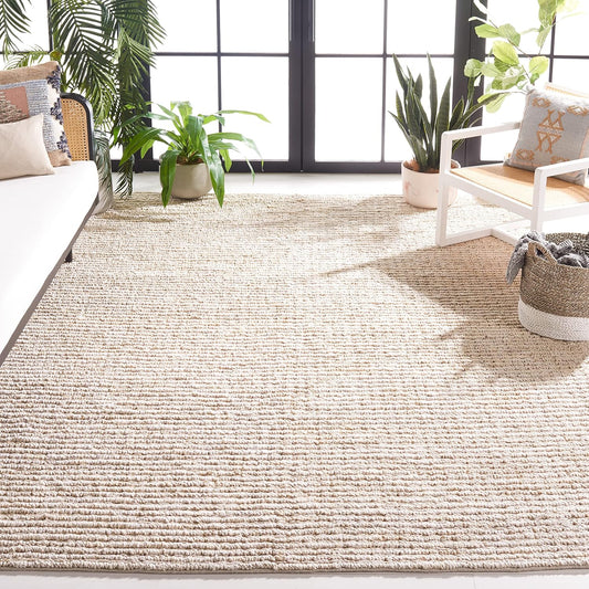 SAFAVIEH Alfombra de área de colección de fibra natural, 10 x 14 pies, marfil,...