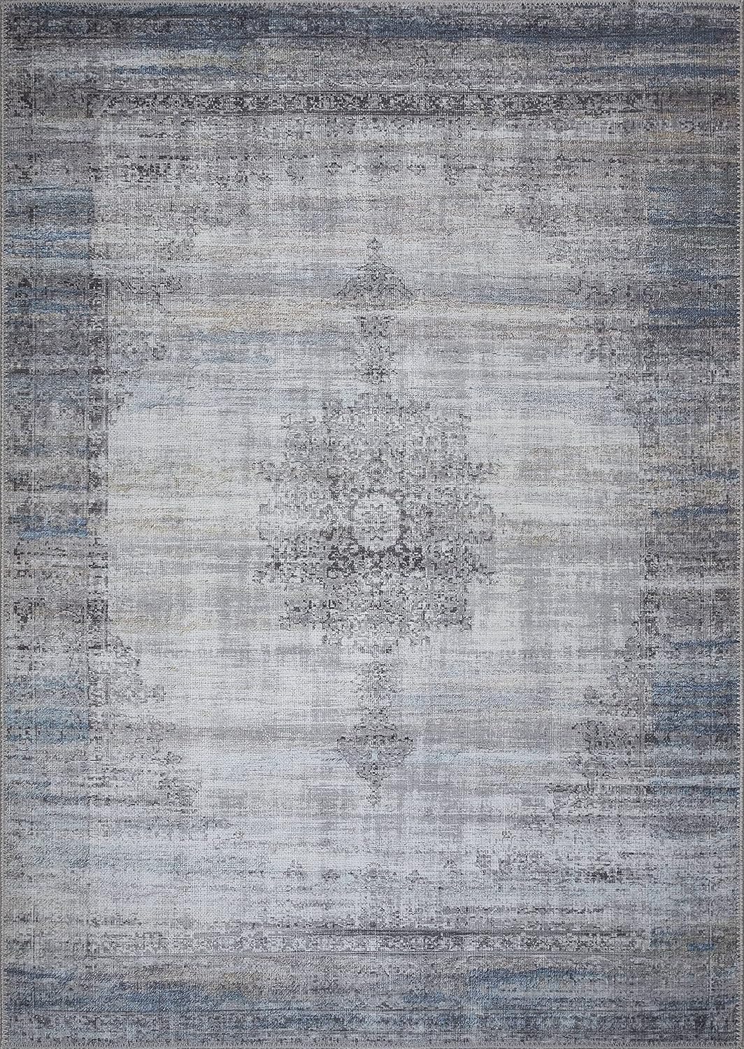 Adiva Rugs Alfombra de área lavable a máquina de 2 x 3 pies con parte trasera...