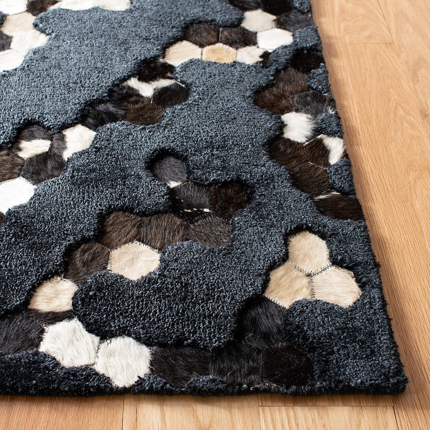 SAFAVIEH Manhattan Collection - Alfombra de área de 6 x 9 pies, negro, hecha a...