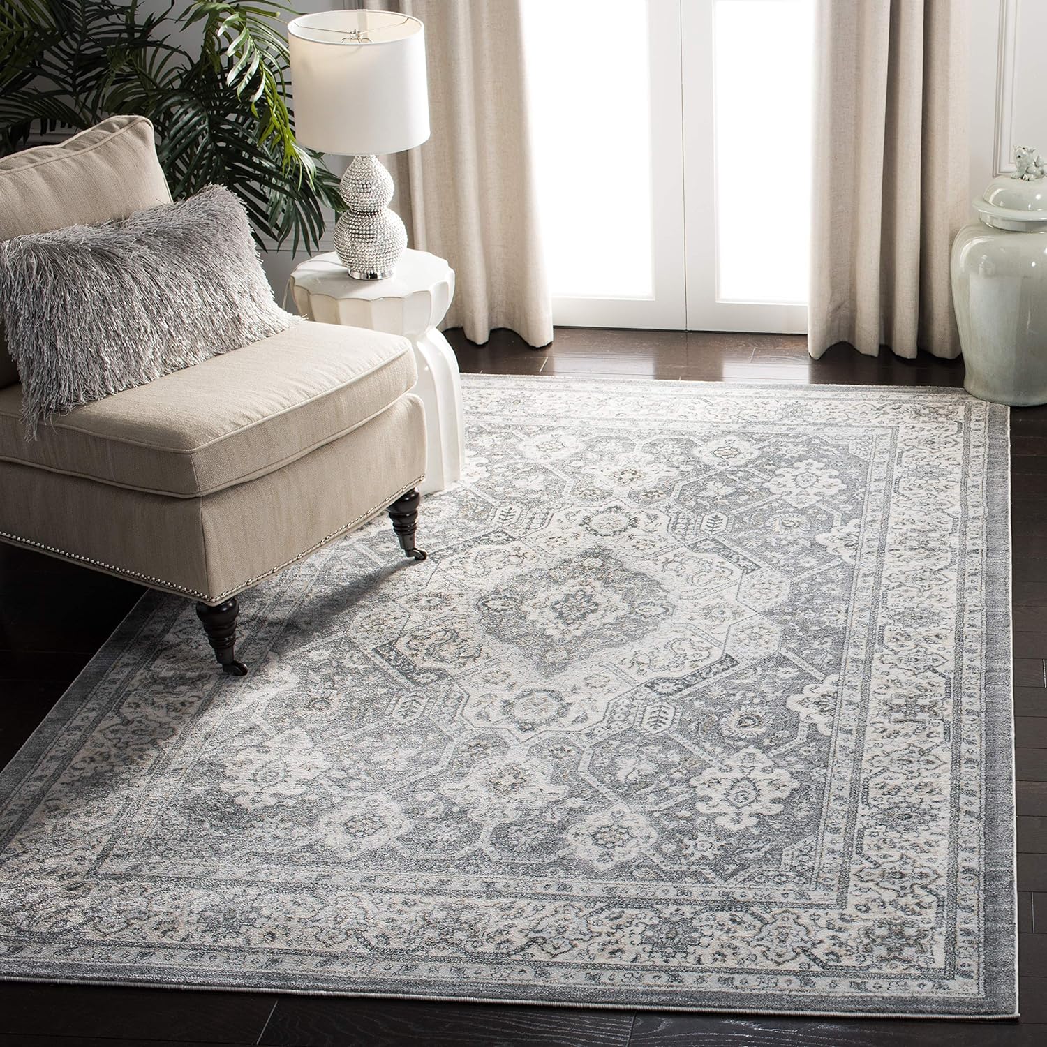 SAFAVIEH Isabella Collection - Alfombra extragrande de 11 x 15 pies, color gris...