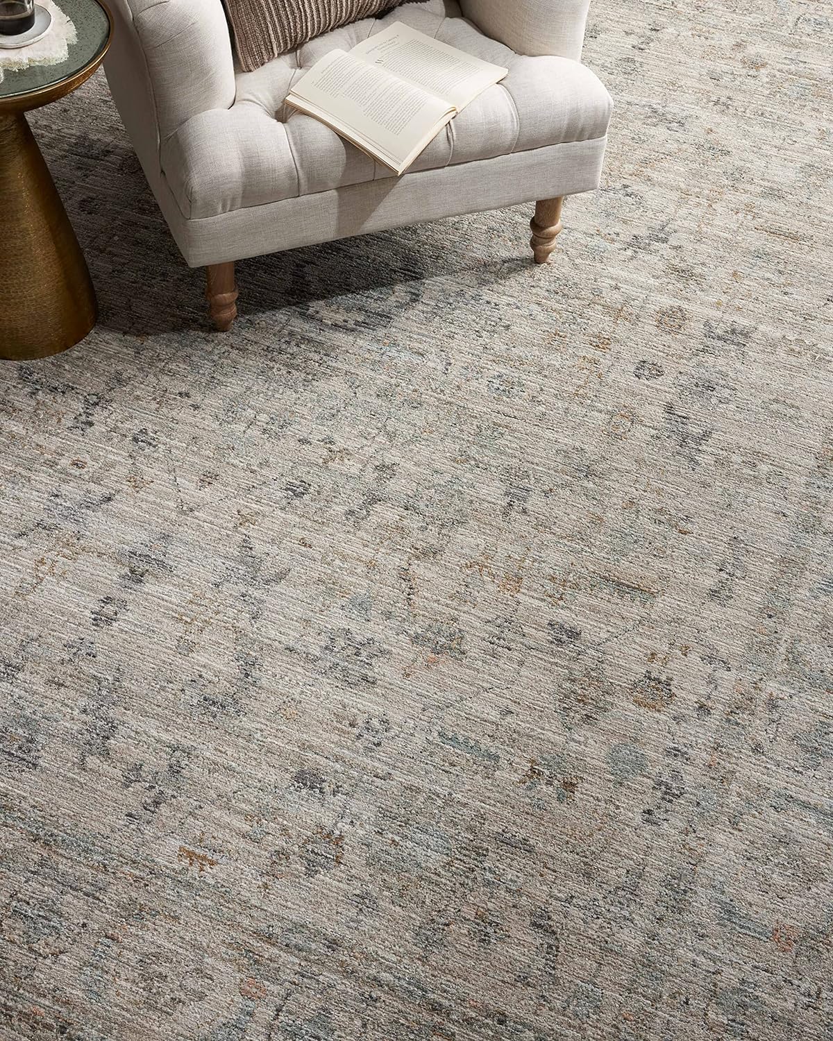 Jean Stoffer Katherine Collection KES-03 Alfombra de área beigeniebla de 11