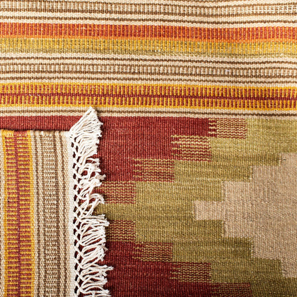 Kilim Collection NVK177A Alfombra cuadrada de lana tribal del suroeste de 7