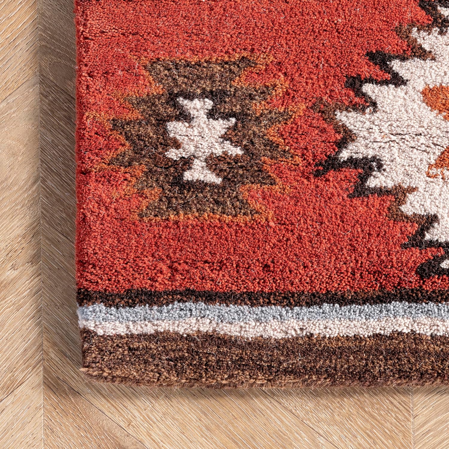 nuLOOM Alfombra Shyla copetuda a mano, 6x9, color vino