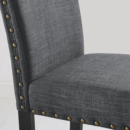 biony Fabric Sillas de comedor con Nailhead recortar, juego de 2