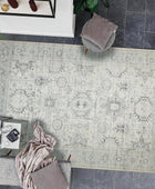 GLN Rugs Alfombra lavable a máquina, estética vintage bohemia envejecida, parte...