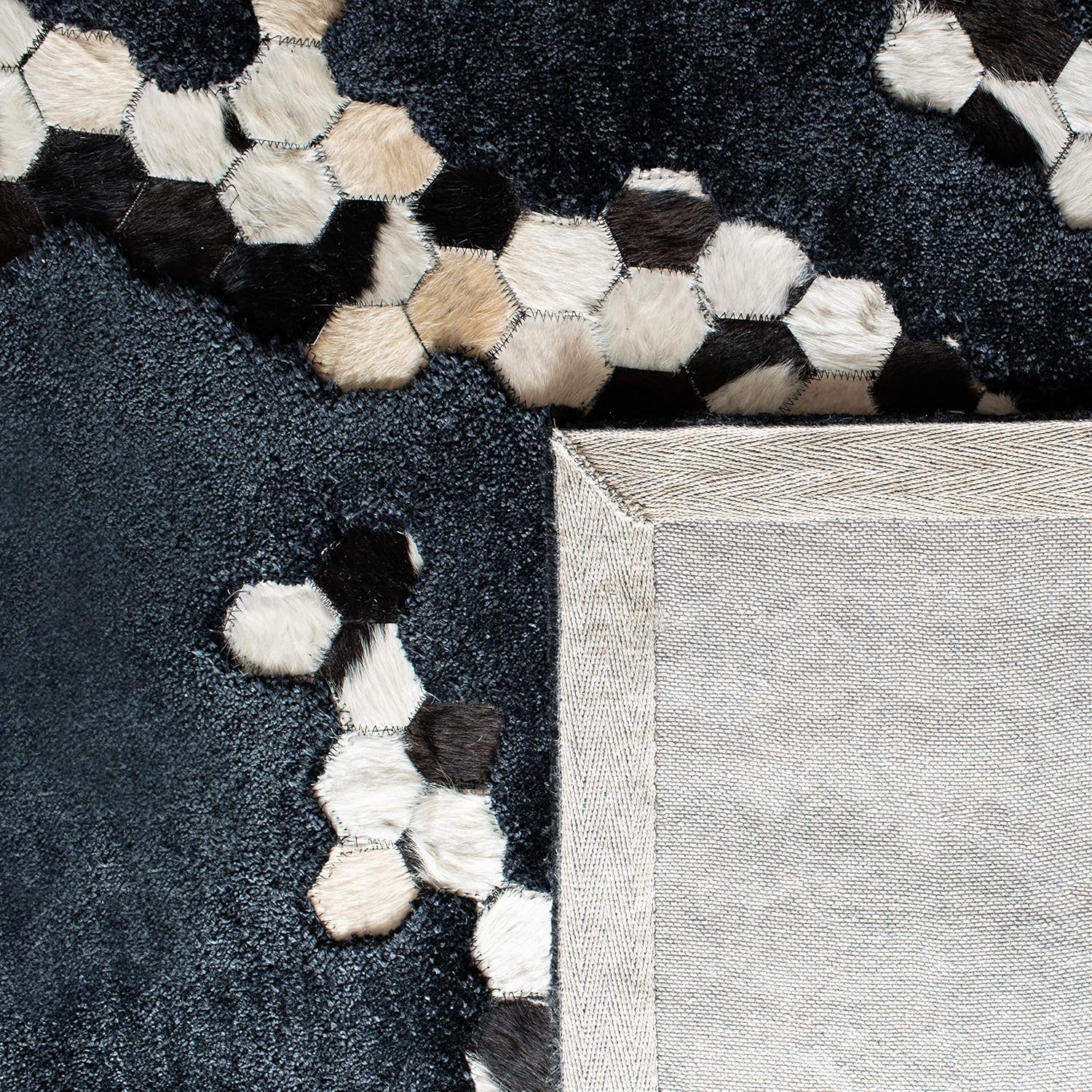 SAFAVIEH Manhattan Collection - Alfombra de área de 6 x 9 pies, negro, hecha a...