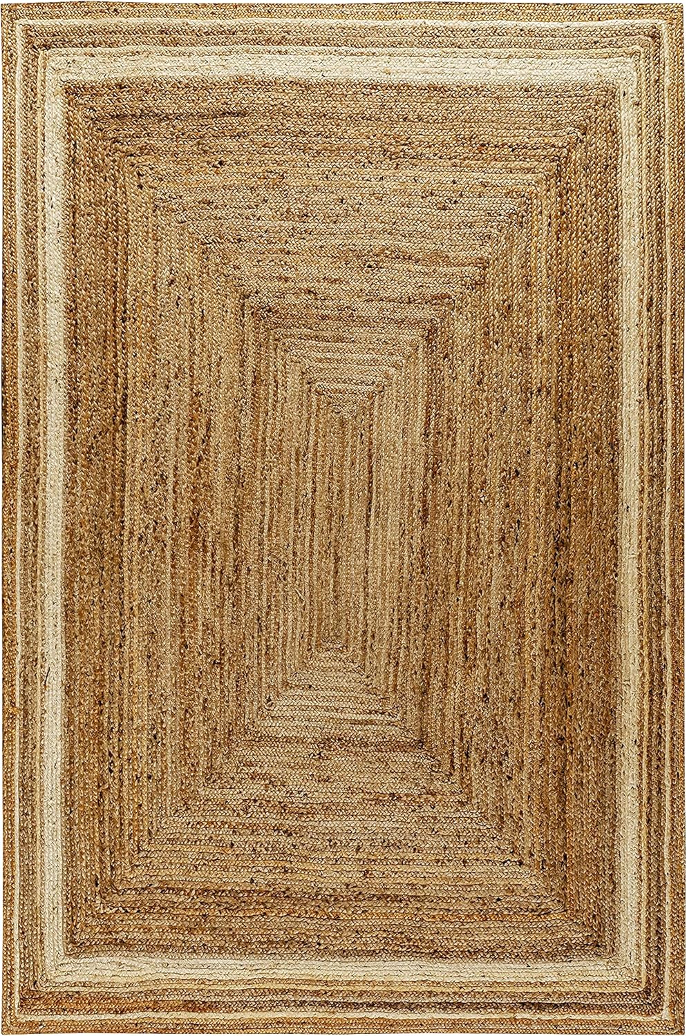 Prima Alfombra de fibra natural de yute de 8 x 10 pies, alfombra trenzada de