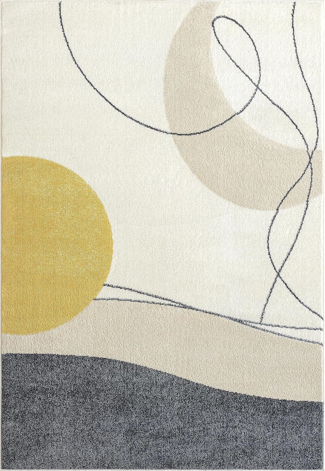 Abani Deco Collection - Alfombra de área, diseño artístico moderno cremagris, 4...