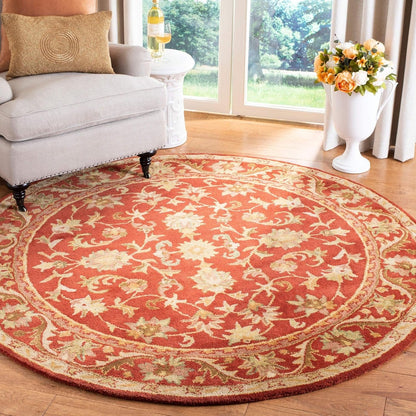 Antiquity Collection AT52E Alfombra redonda de lana oriental de 8 pies, hecha a