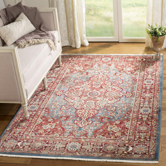 SAFAVIEH Kashan Collection - Alfombra de área de 9 x 12 pies 6 pulgadas, azul y...