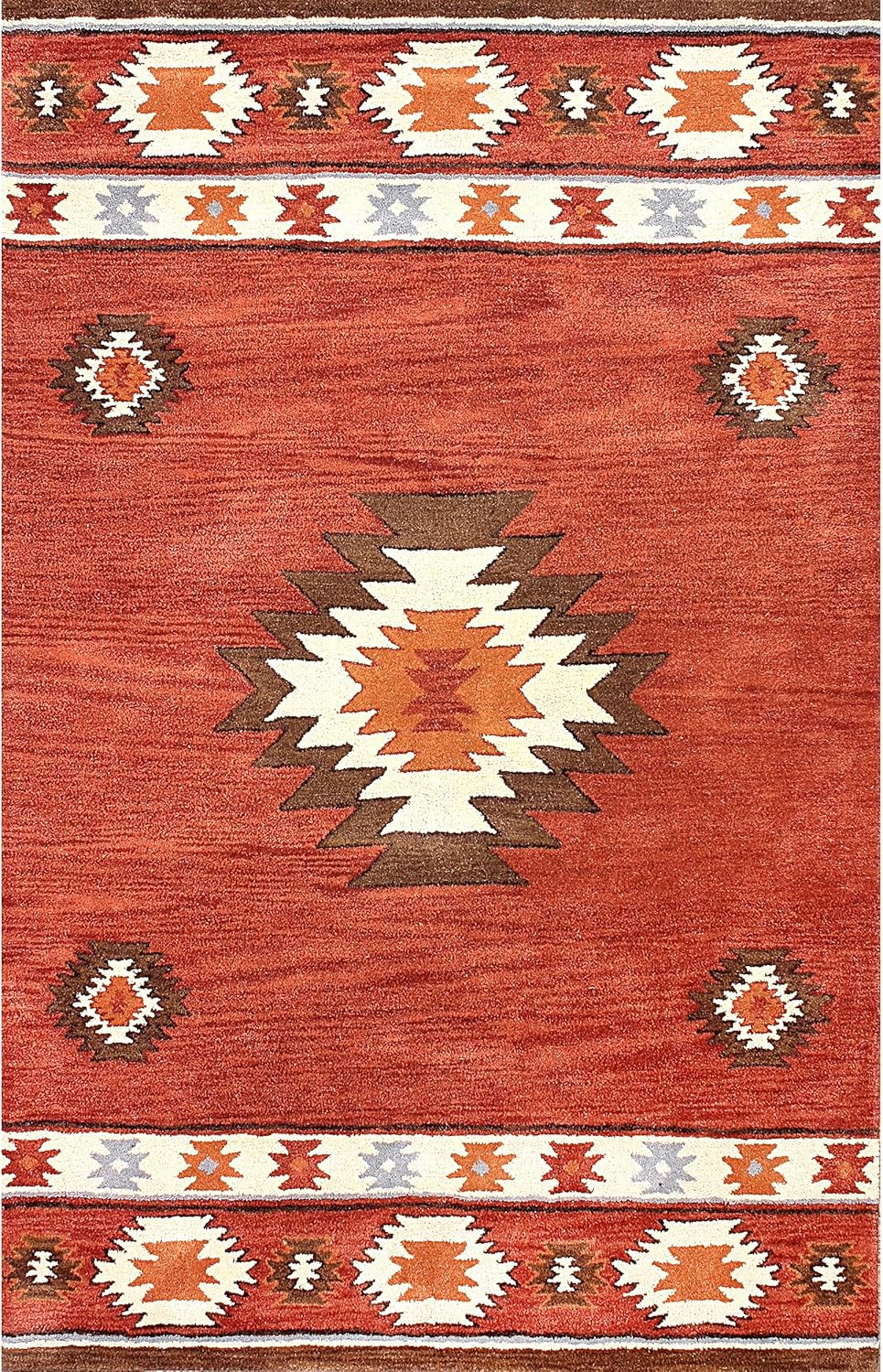 nuLOOM Alfombra Shyla copetuda a mano, 6x9, color vino